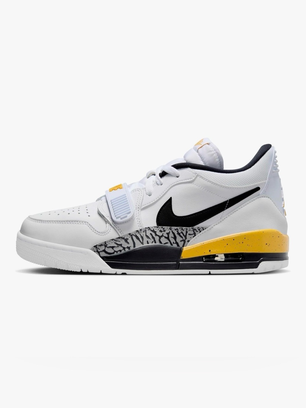 Nike Men’s White, Black & Yellow Legacy 312 Low-Top Sneakers with Elephant Print